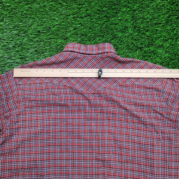 Vintage 80s Wrangler Pearl Snap Western Shirt Mens XL USA Made Plaid Check - Picture 13 of 15
